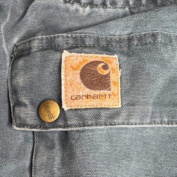 Vintage Carhartt Men's CB5043 Green Duck Duster Blanket Lined & Tan Accents - Picture 4 of 9